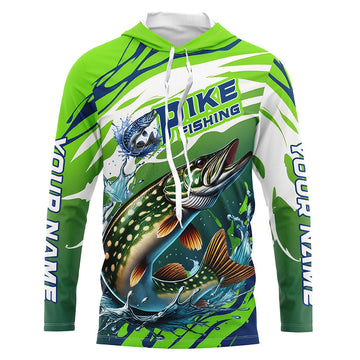 Custom Pike Fishing, Pike Long Sleeve Uv Protection Fishing | Green