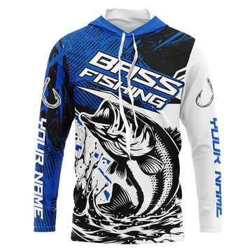 Personalized Bass Fishing, Bass Long Sleeve Tournament Fishing Fishing Gifts | Blue