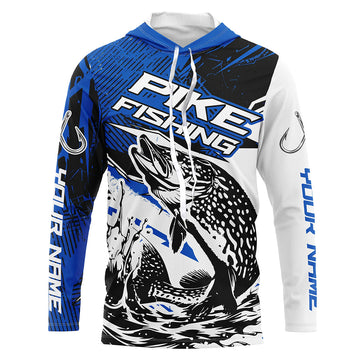 Personalized Pike Fishing, Pike Long Sleeve Tournament Fishing Fishing Gifts | Blue