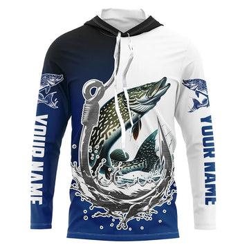 Custom Pike Long Sleeve Fishing, Fish Hook Design Pike Fishing