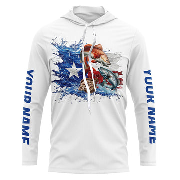 Personalized Texas Slam Redfish, Trout, Flounder Long Sleeve Fishing, Texas Fishing