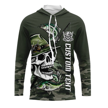 Skull Fisherman Custom Long Sleeve Tournament Fishing, Skull Performance Fishing