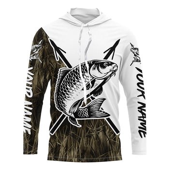 Carp Fish Bowfishing, Custom Carp Bow Fishing Long Sleeve Tournament | Grass Camo