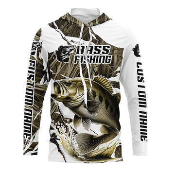 Grass Camo Custom Smallmouth Bass Fishing Long Sleeve Fishing, Smallmouth Fishing Apparel