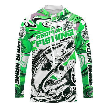 Redfish Fishing Custom Performance Long Sleeve Uv, Saltwater Camo Fishing | Green