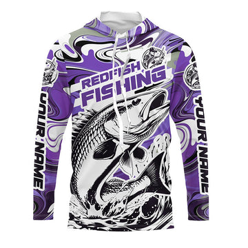 Redfish Fishing Custom Performance Long Sleeve Uv, Saltwater Camo Fishing | Purple
