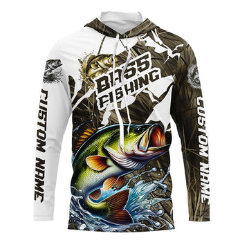 Custom Largemouth Bass Fishing Tournament, Bass Long Sleeve Fishing Camo