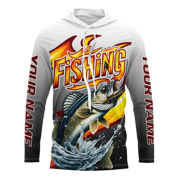Custom Walleye Flame Fishing, Walleye Long Sleeve Fishing Fishing Gifts