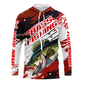 Custom Largemouth Bass Fishing, Bass Long Sleeve Tournament Fishing | Red Camo