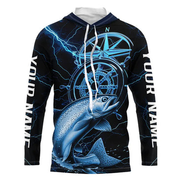 Blue Thunder Lightning Custom Chinook King Salmon Compass Tournament Fishing T