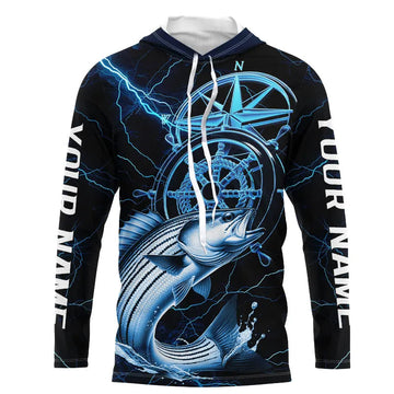 Blue Thunder Lightning Custom Striped Bass Compass Tournament Fishing T