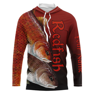 Redfish Puppy Drum Custom Long Sleeve Performance Fishing, Redfish Fishing