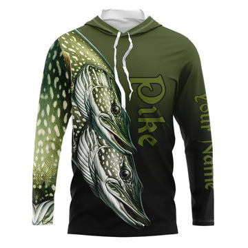 Pike Fishing Custom Long Sleeve Performance Fishing, Pike Fishing