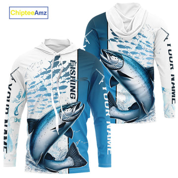 Personalized Chinook Salmon Fishing Saltwater Performance Fishing T-Shirts
