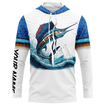 Sailfish Fishing Scales Custom long sleeve Fishing, personalized Sailfish fishing apparel NQS579