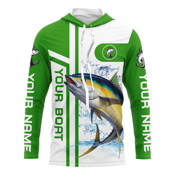 Tuna fishing Customize name and boat name fishing, custom fishing apparel | Green - NQS3202