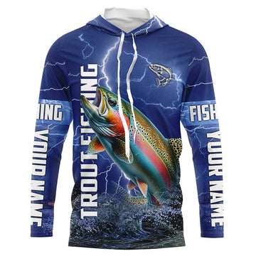 Rainbow trout Fishing blue lightning custom performance Long Sleeve tournament fishing NQS6415