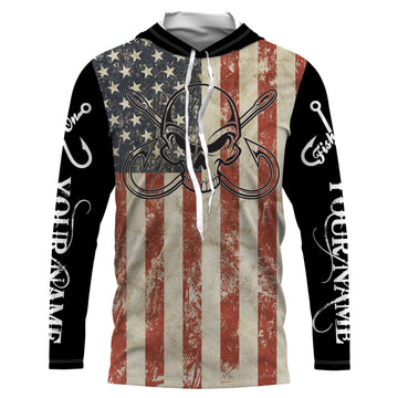 Fish Reaper Fishing American flag patriotic Custom Name 3D All over Printed UV Protection NQS2988