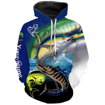 Mahi-mahi, Wahoo, Tuna Customize Name All Over Printed And Women Personalized Fishing Gift NQS233
