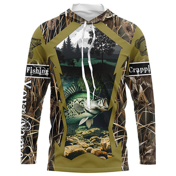 Crappie Fishing Camo Customize Name UV protection Long sleeve Fishing Personalized Gifts NQS503