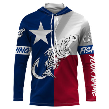 Texas fishing Fish hook fish skull Custom Name sun protection custom fishing, women,kid NQS3513