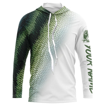 Bass Fishing green Scale Customize Name 3D performance fishing NQS1384
