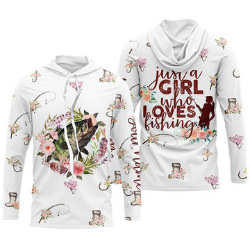 Just a girl who loves fishing Custom Name UV protection pink girls fishing NQS3147