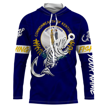 KY Kentucky Fishing Flag Fish hook skull Custom sun protection fishing, women, kid NQS3394
