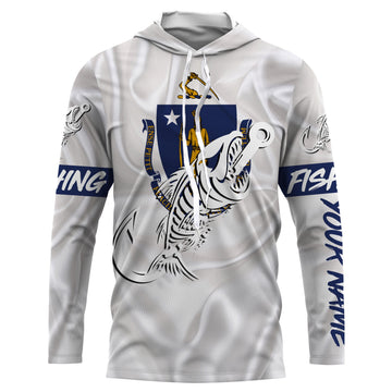 MA Massachusetts Fishing Flag Fish hook skull Custom sun protection fishing, women, kid NQS3396