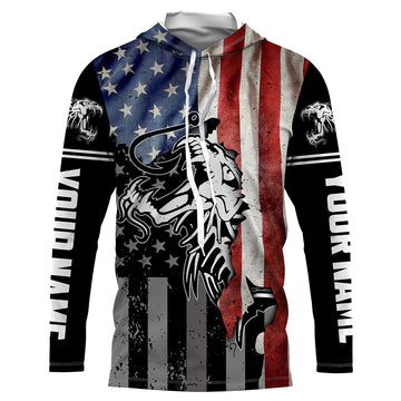 Fish reaper skull Fishing American Flag 4th July patriot Custom performance Patriotic Fishing NQS3565
