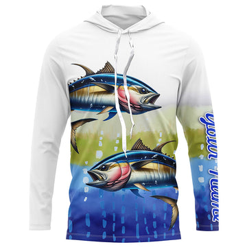 Tuna Fishing Customize Name Scales Long Sleeve Fishing, Personalized Tuna Fishing Gift NQS262