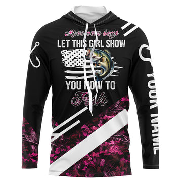 Move over boys let this girl show you how to fish Bass fishing pink camo custom name fishing NQS4294