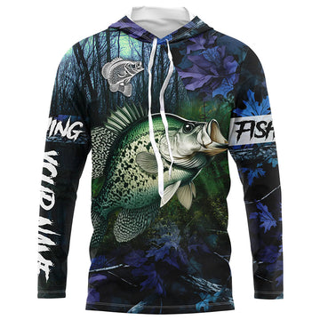 Crappie Fishing blue camo fishing team crappie Custom name Long Sleeve UV protection fishing NQSD93