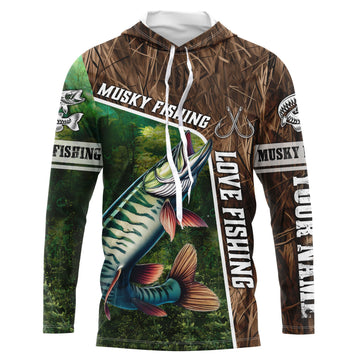 Personalized Musky Fishing, Love Fishing Camo fish on 3D All Over Printed Muskie NQS5900
