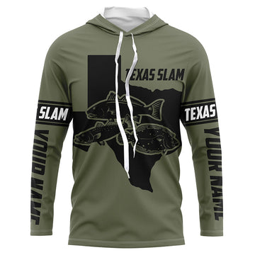 Texas slam fishing Redfish, trout,flounder Custom UV sun protection Long sleeve Fishing NQS6570