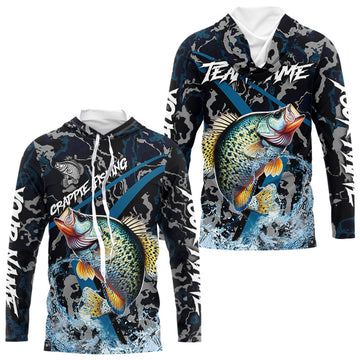 Custom Crappie Fishing Camo Long Sleeve Fishing, Personalized Crappie Fishing Team NQS9678
