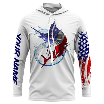 Sailfish fishing American flag patriotic Custom UV protection fishing, Gifts for Fisherman NQS2942