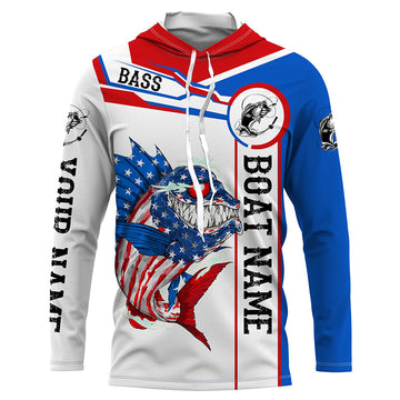 Angry Largemouth Bass American flag patriot fishing Custom name and boat name tournament fishing NQS4551