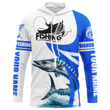 Wahoo fishing Custom sun protection long sleeve fishing, Wahoo saltwater fishing | Blue NQS5460