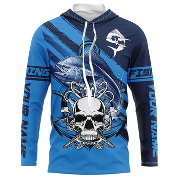 Personalized Mahi mahi Fish reaper Saltwater blue sea UV Long Sleeve Performance Fishing NQS7626