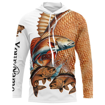 Redfish puppy drum Fishing Customize Name UV protection long sleeves fishing NQS2646