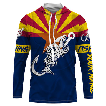 AZ Fishing Custom Arizona Flag Fish hook skull Custom Name sun protection custom fishing NQS3316