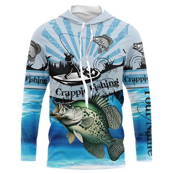Personalized Crappie Fishing blue Long Sleeve Fishing, Crappie fishing NQS8957
