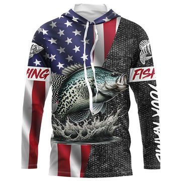American Flag crappie Fishing Custom long sleeve Fishing personalized Fishing NQS4958