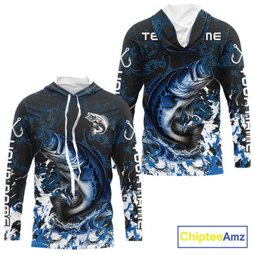 Blue Camo Largemouth Bass fishing Custom sun protection Bass fishing, Bass fishing team NQS9994