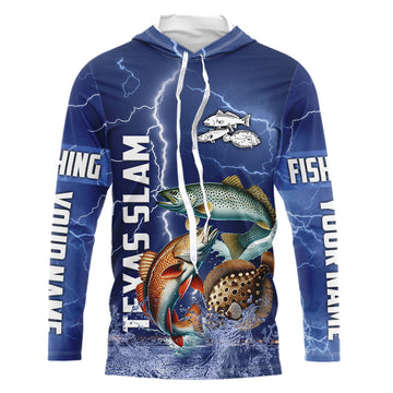 Texas Slam Fishing blue lightning custom performance Long Sleeve tournament fishing NQS9236