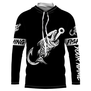 Customized black Fish hook skull reaper sun protection performance long sleeve fishing NQS3518