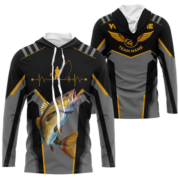 Personalized Black Walleye Fishing, Team Walleye Fishing Long Sleeve tournament| Yellow NQS6223