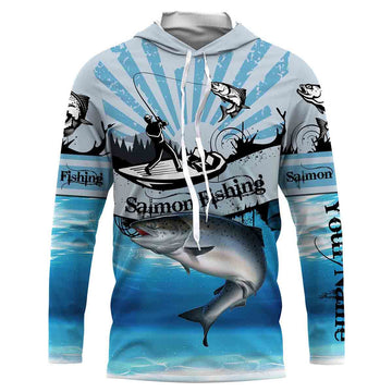 Salmon fishing blue Custom Name 3D All over Printed UV Protection, custom fishing gifts NQS3008