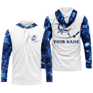 Mahi Mahi ( Dorado) fishing blue camo UV protection Customize name long sleeves fishing NQS916
